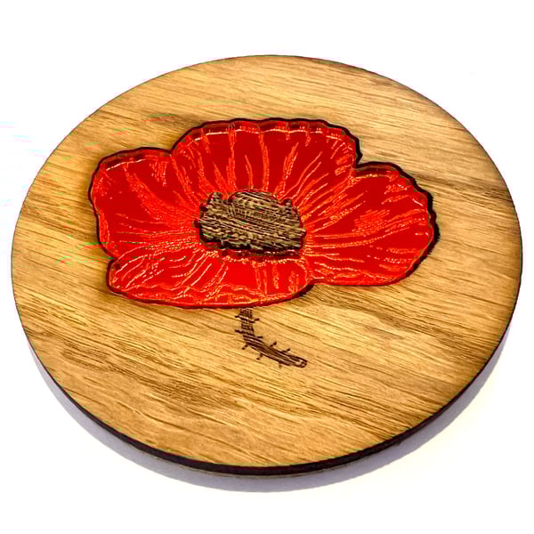 Remembrance Poppy Coaster