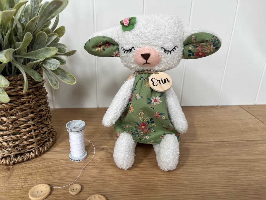 Personalised boucle lamb with Tilda dress
