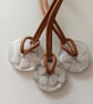 Rose Quartz Resin Circle Necklace: Crystal Pendant On Cord- Handmade Jewelry