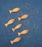 Lucky wooden fish keychain keyring hand made in Cornwall - Image 1