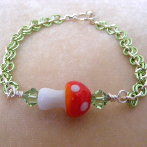 Toadstool Chainmaille Bracelet 