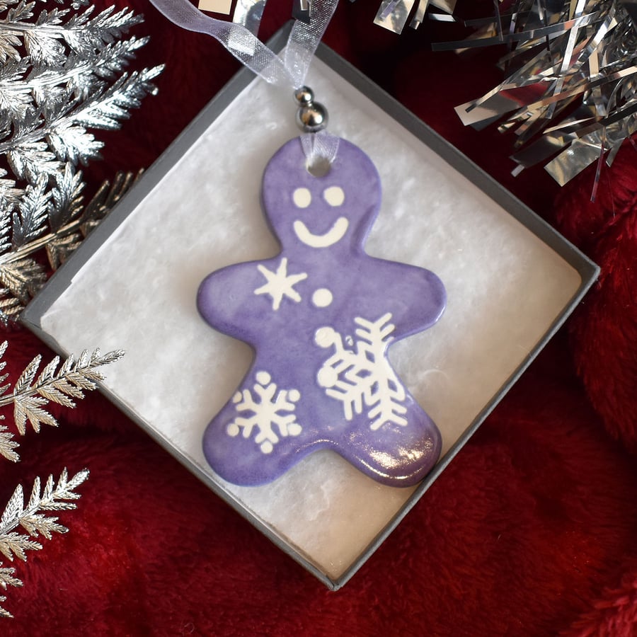 Gingerbread man Christmas tree decoration (Free UK postage)
