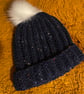 Navy Bobble Beanie Hat - Image 1