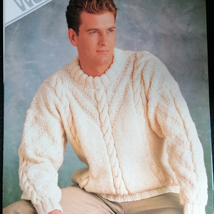 Wendy 2712 chunky sweater knitting pattern 