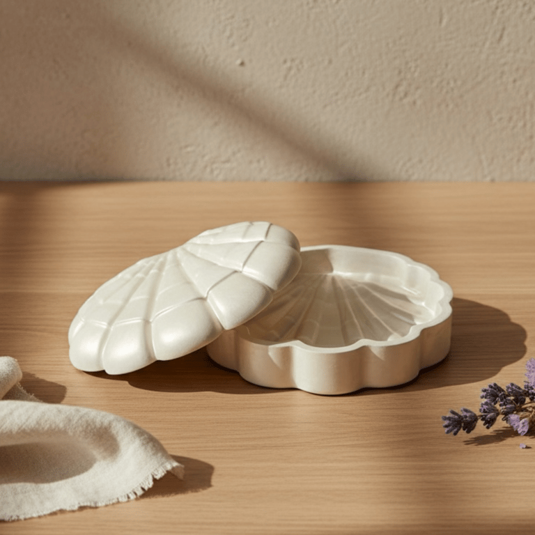 Pearlescent Shell Jewellery Box with Lid