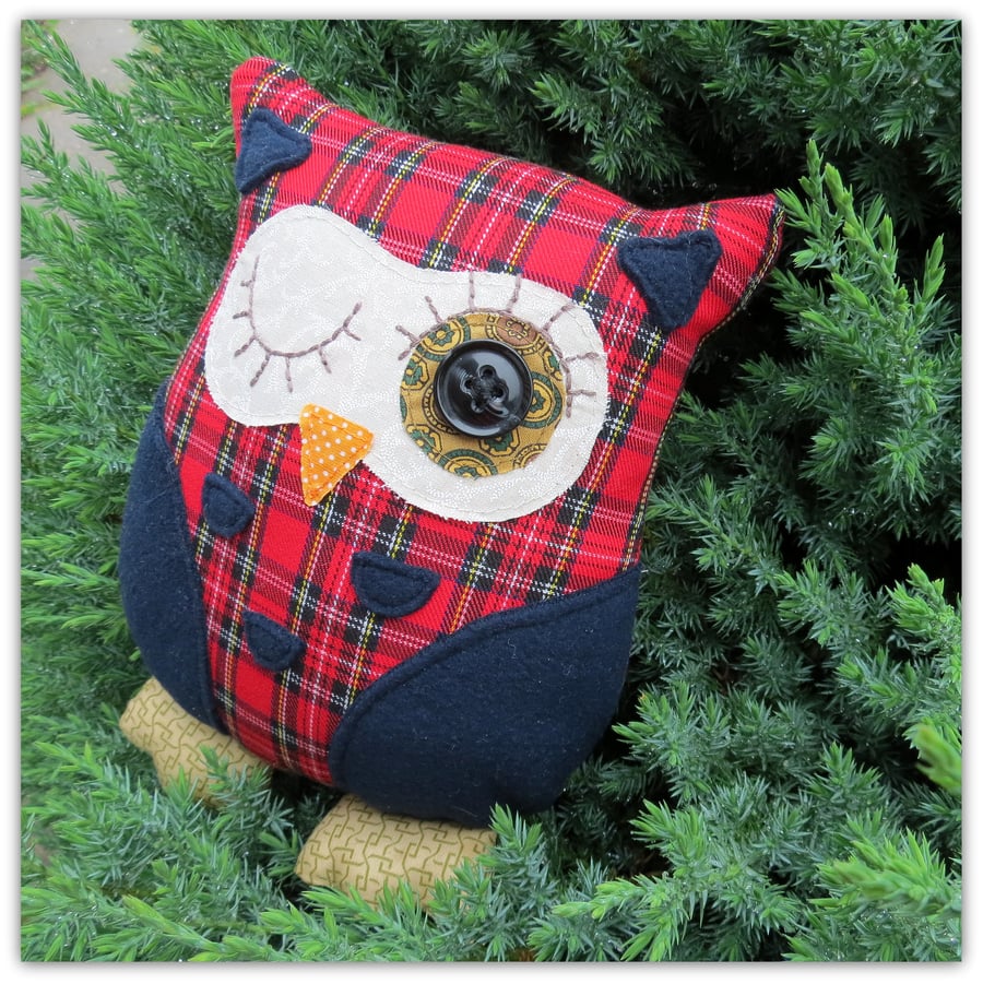 Clarence, a 22cm tall owl cushion.