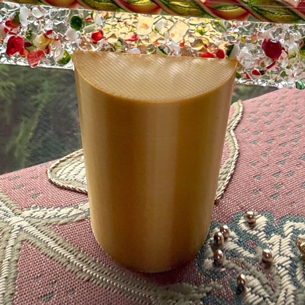 Set of 4 Gold Christmas tree pots, fused glass display stands, 6.5mm slot