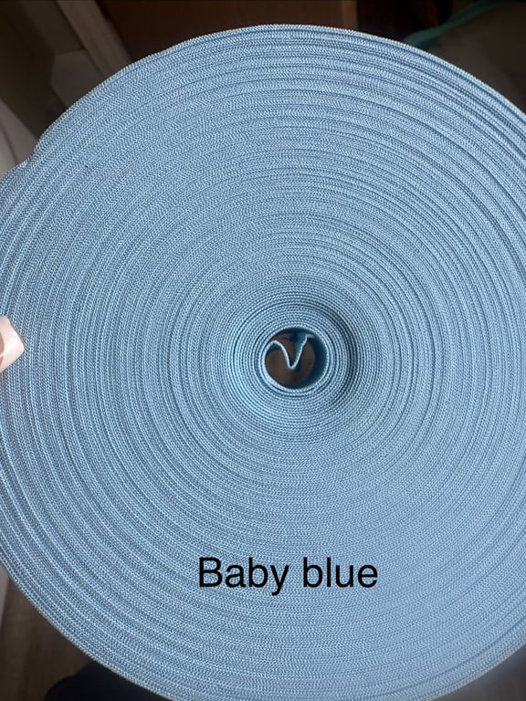 5 meters 1" (25mm) baby blue cotton bias binding 