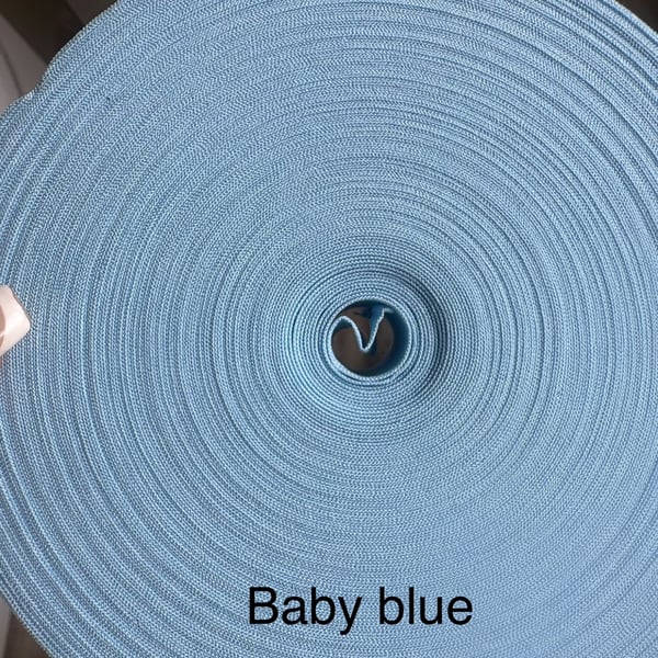 5 meters 1" (25mm) baby blue cotton bias binding 
