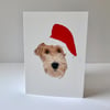 Christmas Fox Terrier Card 