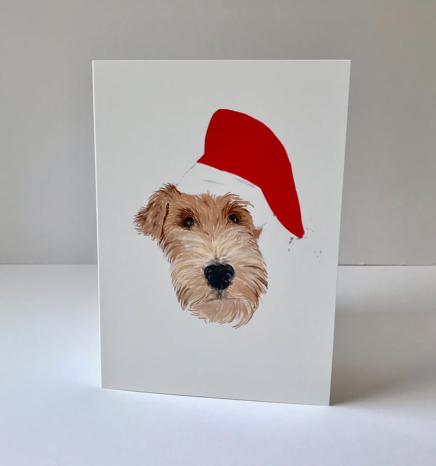 Christmas Fox Terrier Card 