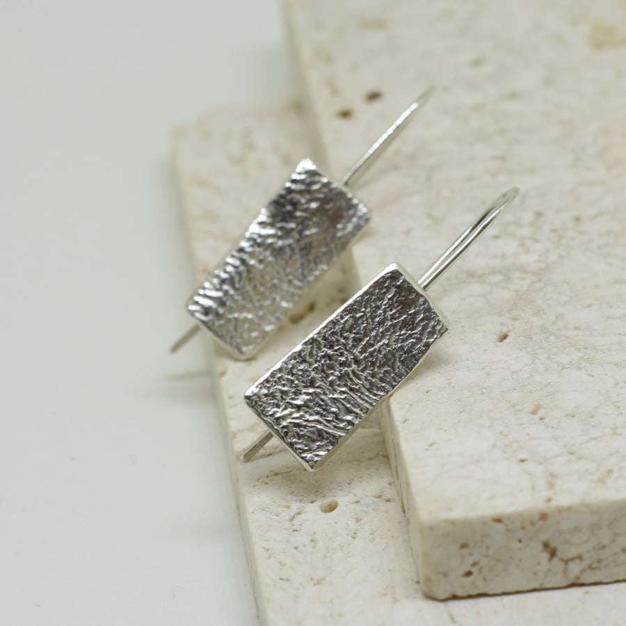 Landscape Silver Drop Earrings