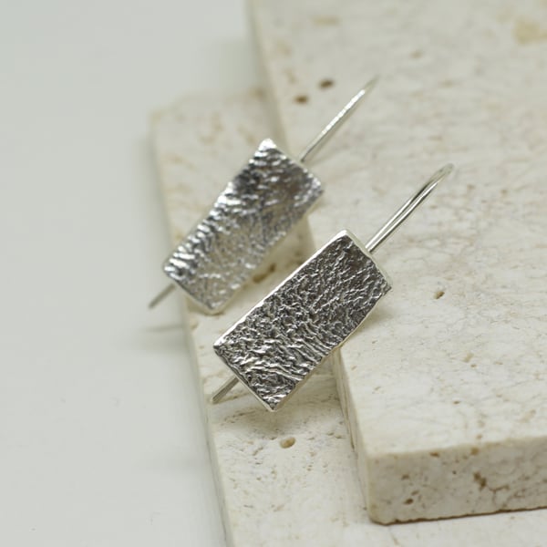 Landscape Silver Drop Earrings