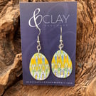 Colourful Patterned Polymer Clay Easter Egg Earrings