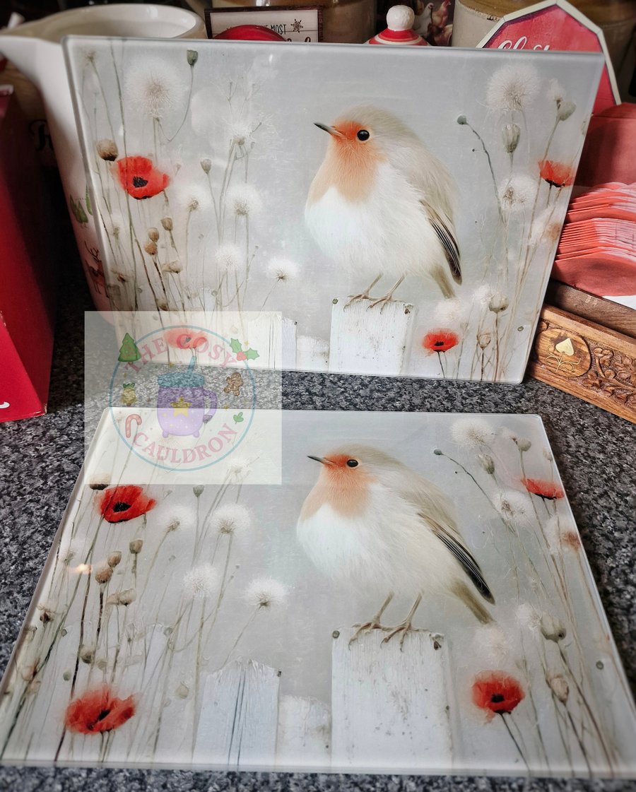 Winter Robin Chopping Board 