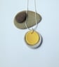 Necklacet CHOOSE COLOUR orange, yellow, red, Ceramic 2 Dome Pendant 3 UK Postage - Image 1