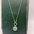 Sea marble spinning silver pendant necklace