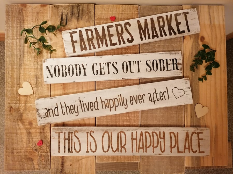 Handmade Rustic Wooden Free Standing Signs