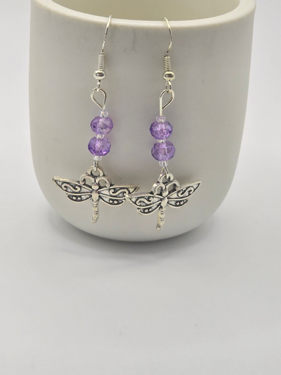 Dragonfly charm earrings 