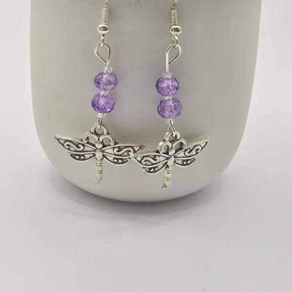 Dragonfly charm earrings 