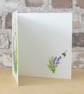 Floral Card Lavender Bee Blank Card - Image 2
