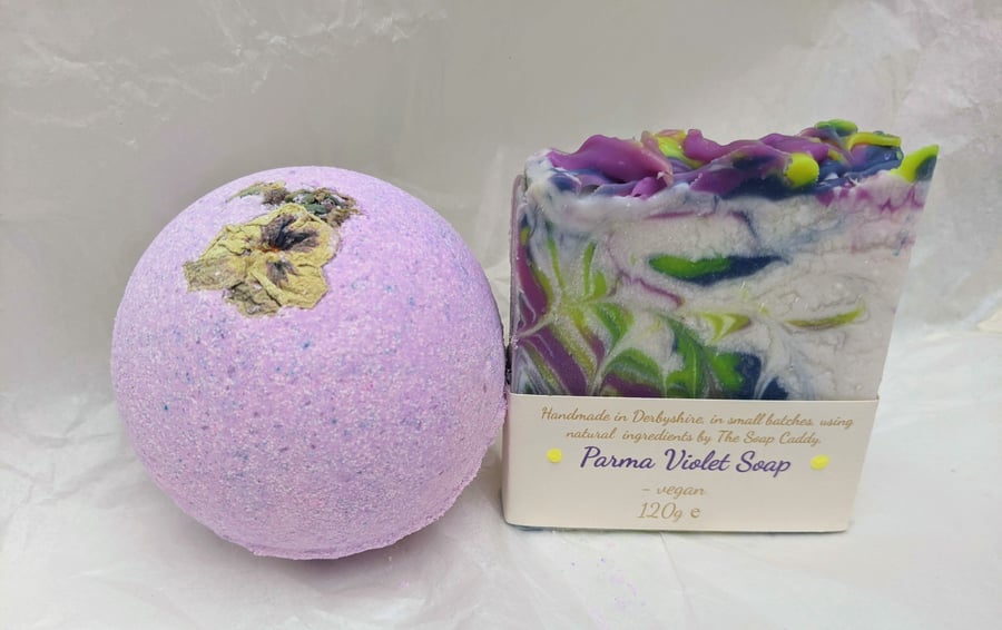 Soap & Bath Bomb- Parma Violet-half price.