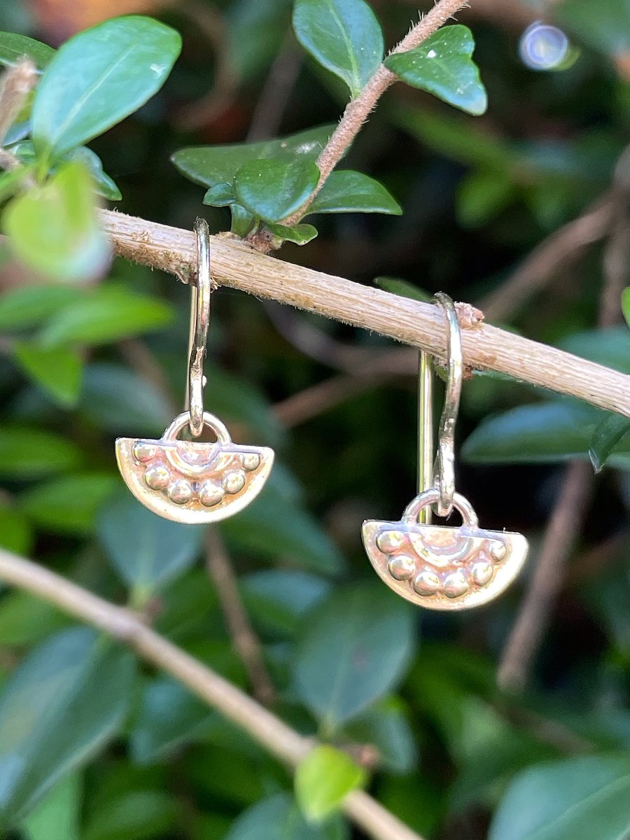 9ct gold small dangle earrings