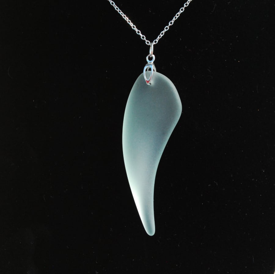 Beach glass icicle pendant