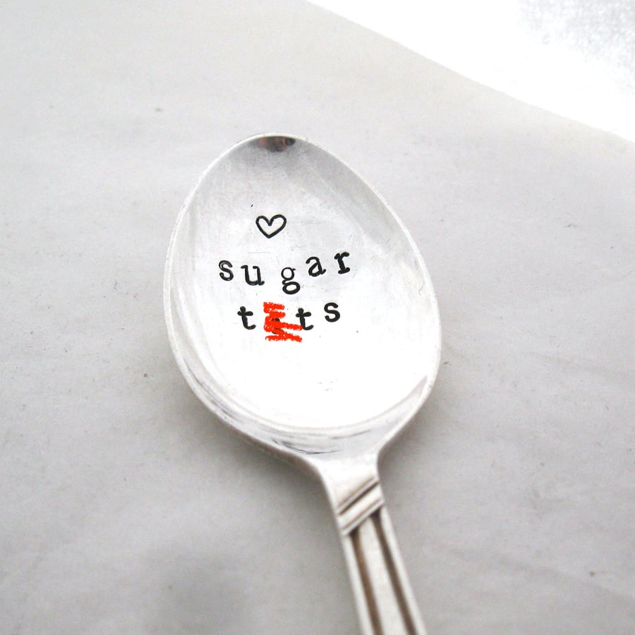 Handstamped Sugar T-ts Coffeespoon