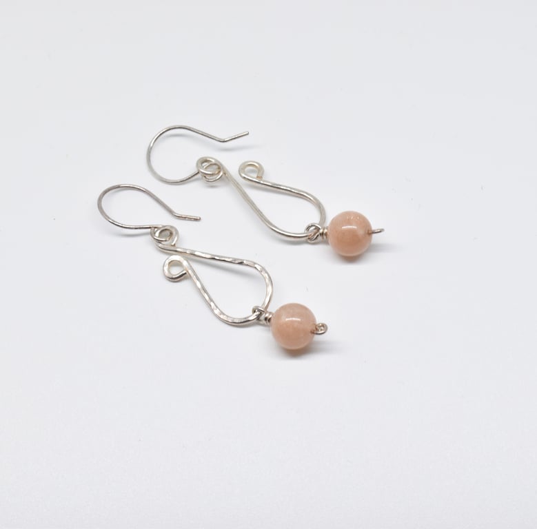 Sunstone and Silver Filled Drop Earrings