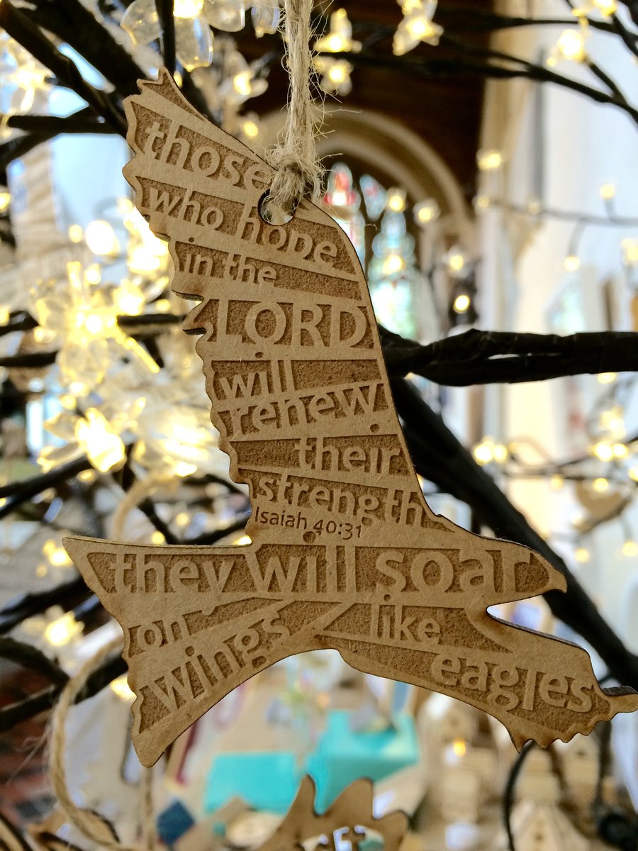 'Laser Tweet' - Isaiah 40 (wood, 10cm)