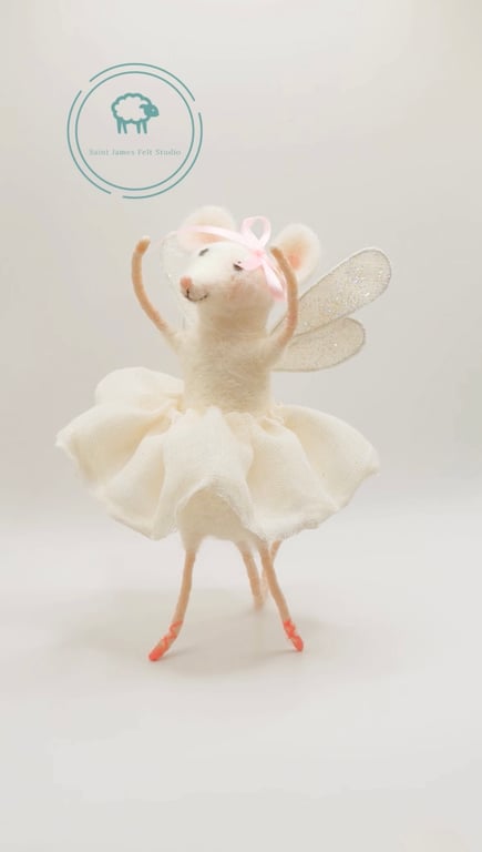 Fairy ballerina needle felt mouse