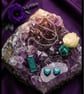 Turquoise Blue Resin Pendant Necklace & Heart Earrings Set