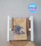 Hedgehog organic cotton tea towel, ex-display