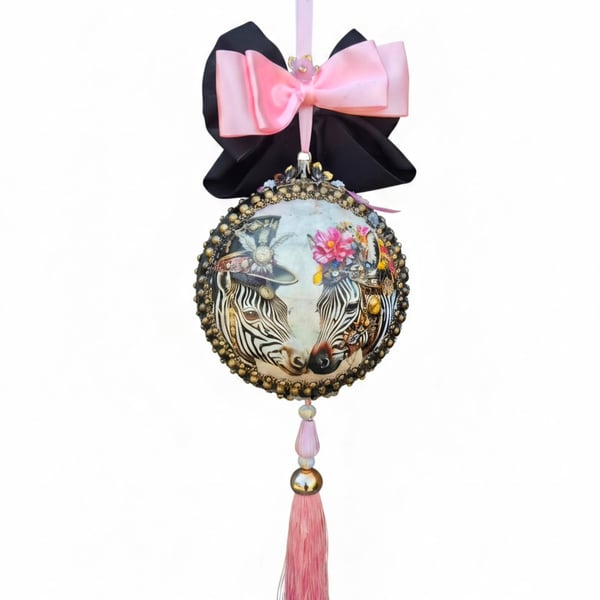 Personalised Wedding Bauble. Hand-Made Newlywed Keepsake Gift