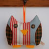 SALE Red Stripe Owl Lavender Bag