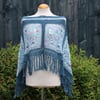 Petrol and Blue Mix Crochet Poncho - Design A542