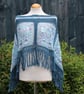 Petrol and Blue Mix Crochet Poncho - Design A542