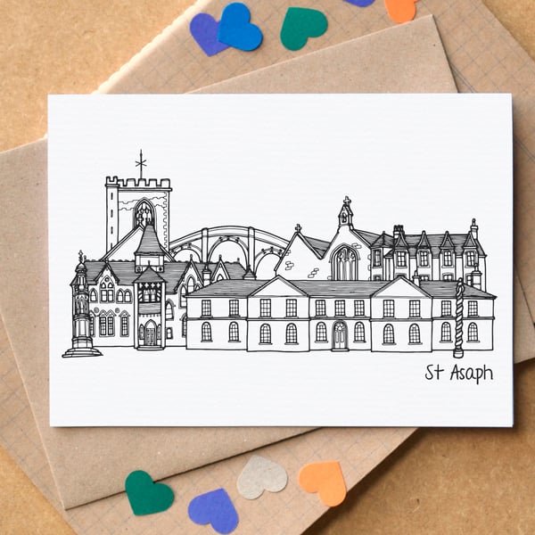 St Asaph Skyline Greetings Card