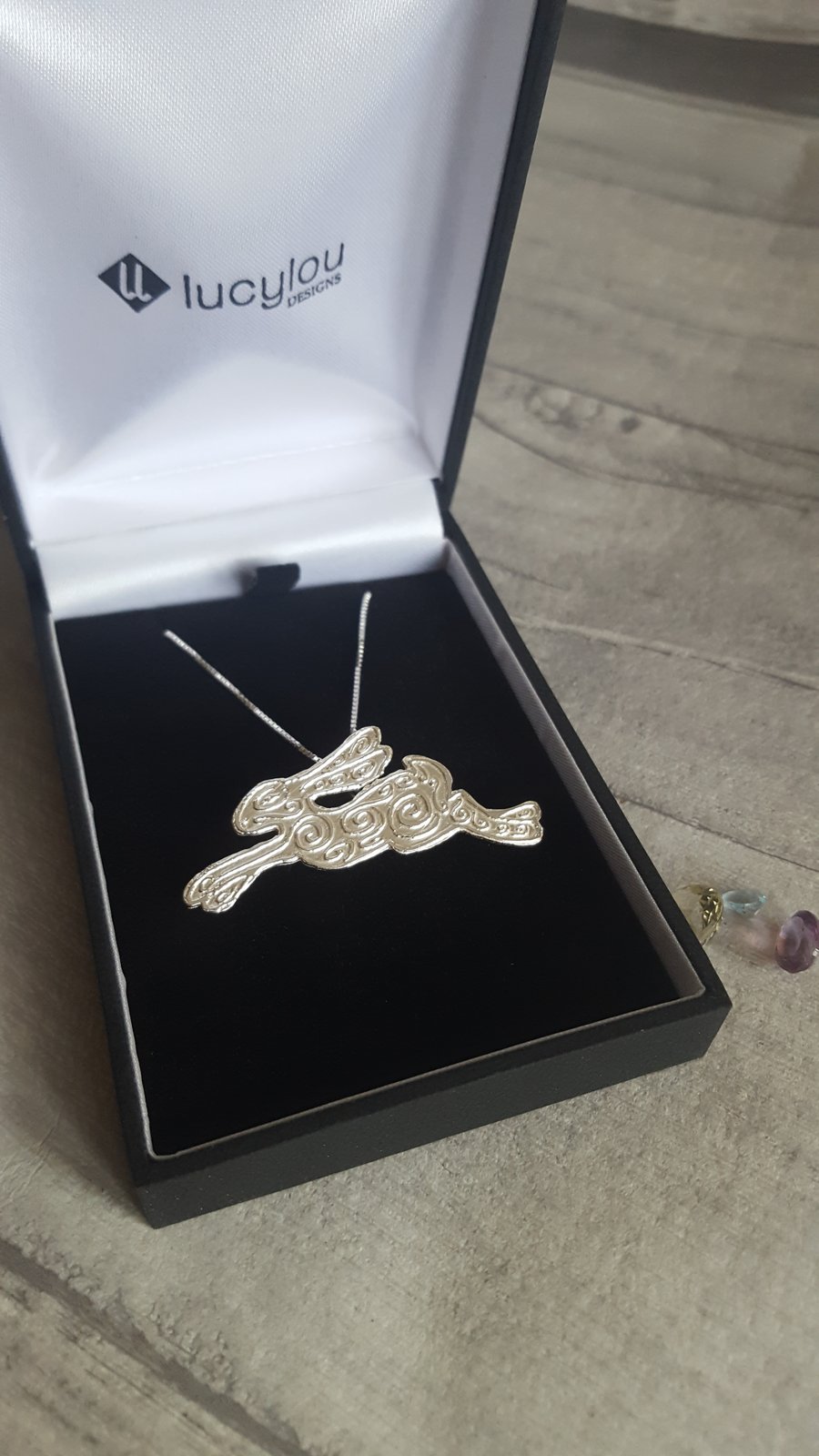 Andromeda - Etched Silver Hare Pendant