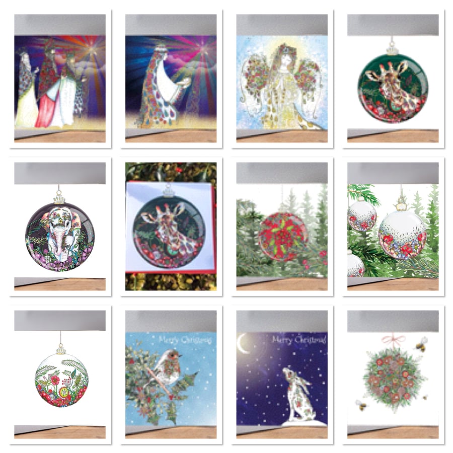 12 x Different Christmas card pack 