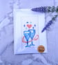 Blue Glasses Cross Stitch Wedding Card Hand Stitched Heart - Image 8