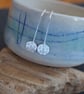 Textured silver threader drop earrings, simple dangle earrings - Image 6