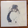 Blue Bunny blank greetings card