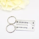 Couples Keychain, 10th Anniversary, Couples Keyring, Personalised KeyRing, His a
