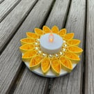 Quilled yellow tea light holder