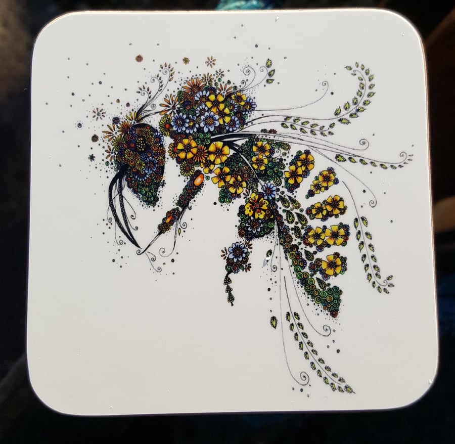 Honey Bee set of 4 identical coasters
