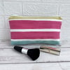 Make up Bag, Cosmetic Bag with Stripes in Bright Colours