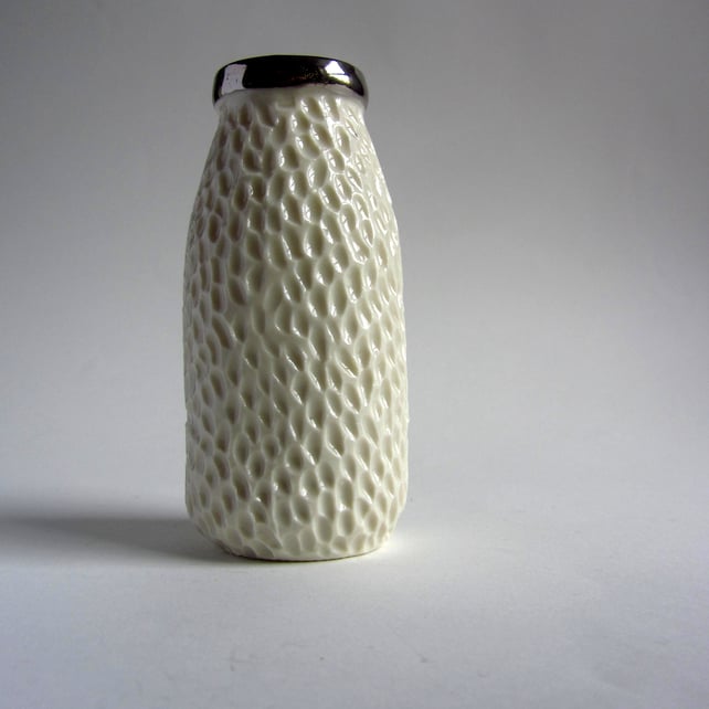 Silver Top Milk Bottle Vase  - Super Seconds Festival