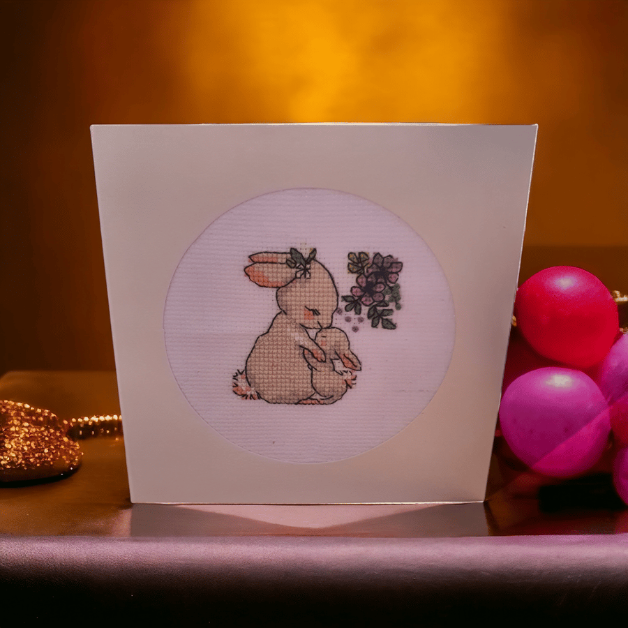 Cross stitched easter card